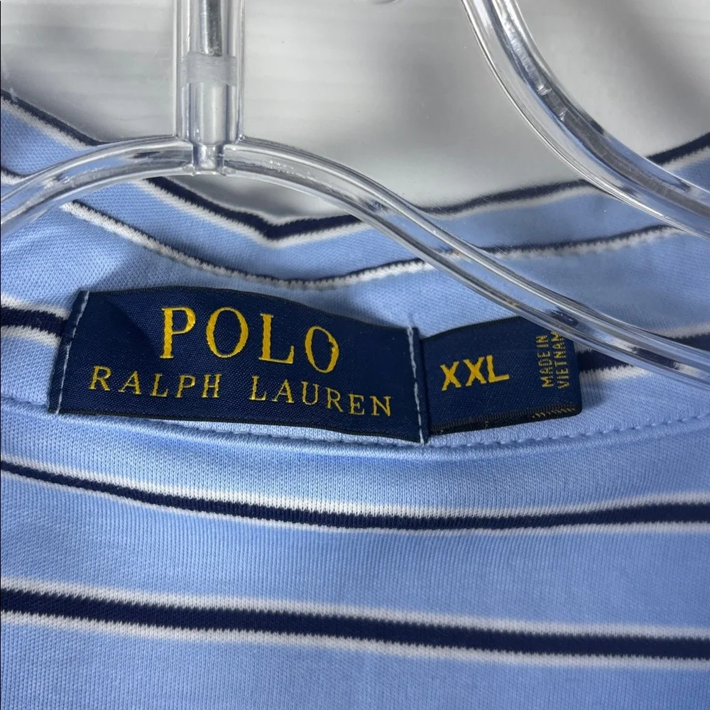 Polo Ralph Lauren Men’s Striped Blue Polo Shirt Size XXL